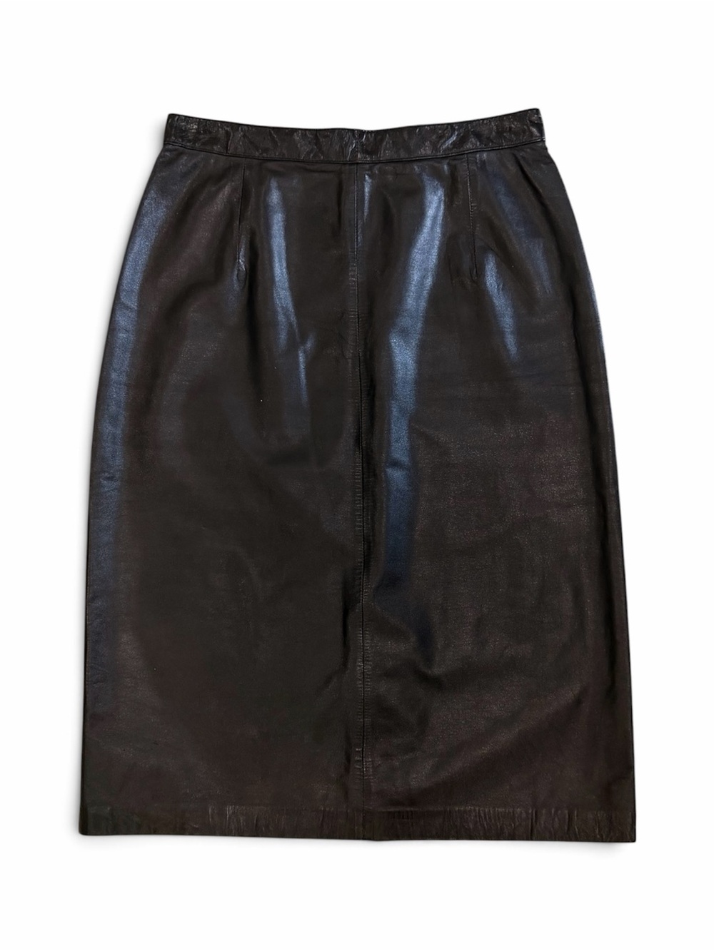 Brass Plum Nordstrom Vintage Leather Skirt Black High Waist Goth CorpCore 13